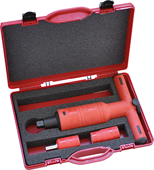 Momentsleutelset T-greep dop 3/8" VDE 1000V