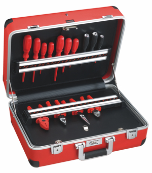 Gereedschapskoffer rood "1000V" met gereedschappen