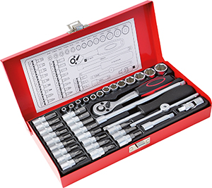 Doppenset met Ratelsleutel 1/4" 33-delig