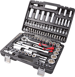 Doppenset met Ratelsleutels 1/4" en 1/2" 52-delig