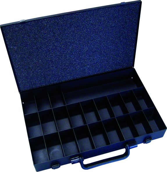 IC Metalen koffer leeg 22-vaks 50x370x235mm met handgreep